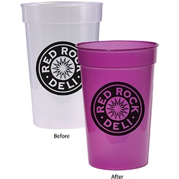 Frosted / Purple Sun Fun Color Changing Promotional Stadium Cup - 17 oz.