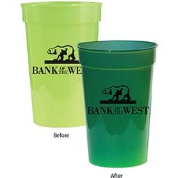 Yellow / Green Sun Fun Color Changing Promotional Stadium Cup - 17 oz.