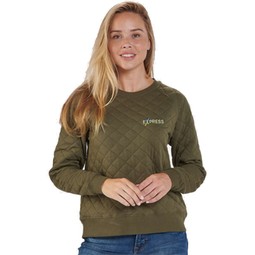 Olive Green Boxercraft Quilted Custom Printed Pullover - Women's