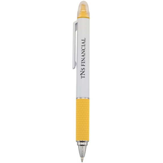 White / Yellow Sayre Promotional Pen & Custom Logo Highlighter