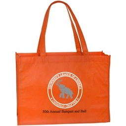 Orange Non Woven Custom Tote Bags - 16"w x 12"h x 6"d