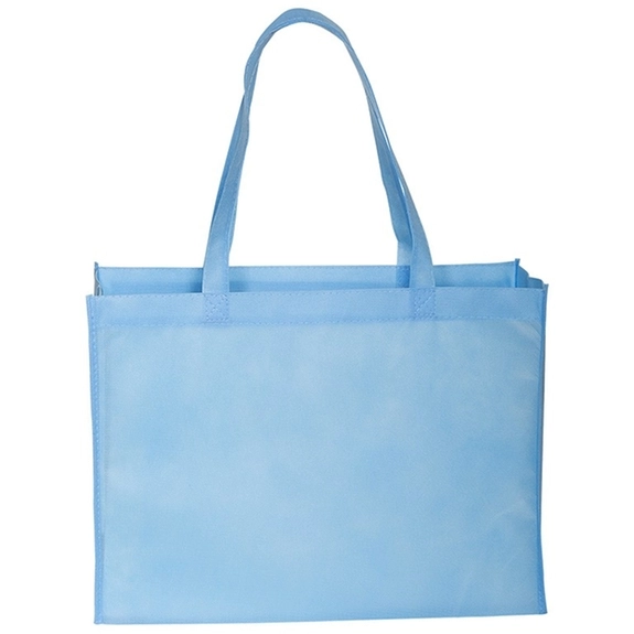 Carolina Blue Non Woven Custom Tote Bags - 16"w x 12"h x 6"d