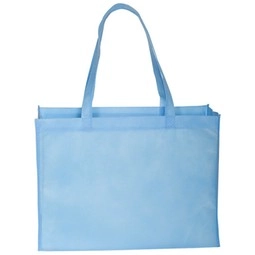 Carolina Blue Non Woven Custom Tote Bags - 16"w x 12"h x 6"d