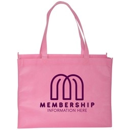 Pink Non Woven Custom Tote Bags - 16"w x 12"h x 6"d