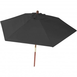 Black Wood Table Custom Umbrellas