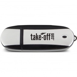 Black Oblong Translucent Accent Imprinted USB Drive - 1GB