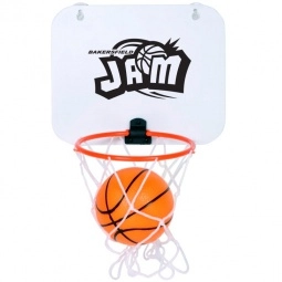 White Mini Promotional Basketball & Hoop Set