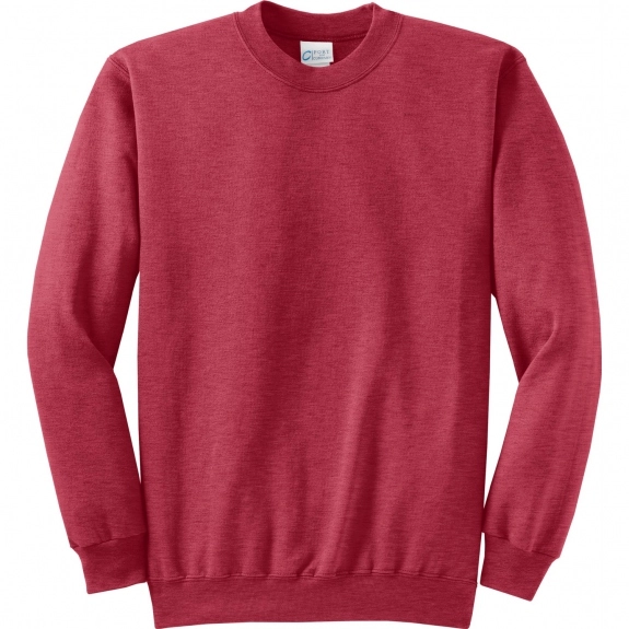 Heather Red Port & Company Classic Logo Sweatshirt - Men's - Colors