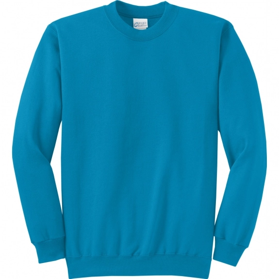 Neon Blue Port & Company Classic Logo Sweatshirt - Men's - Colors