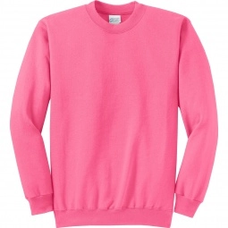 Neon Pink Port & Company Classic Logo Sweatshirt - Men's - Colors