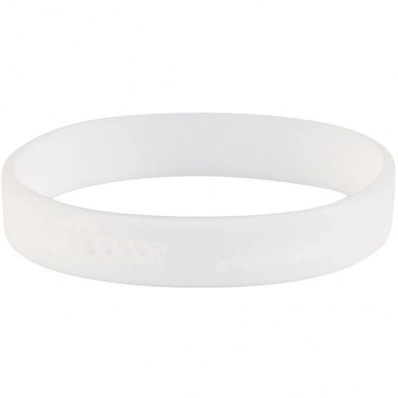 White Tone-on-Tone Silicone Custom Wristband