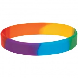 Rainbow Tone-on-Tone Silicone Custom Wristband