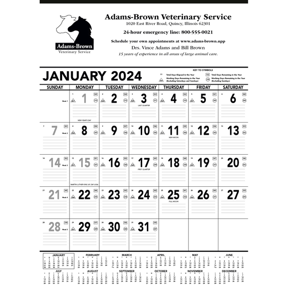 Contractor's Custom Calendar - 13 sheet - Black/White