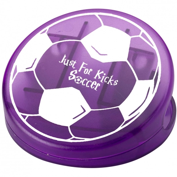 Translucent Purple Soccer Ball Shaped Keep-It Custom Bag Clip