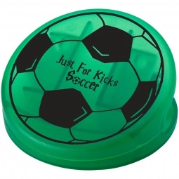 Translucent Green Soccer Ball Shaped Keep-It Custom Bag Clip