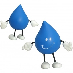 Blue Silly Face Droplet Figure Promotional Stress Reliever