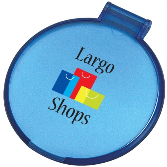 Translucent Blue Full Color Round Compact Customized Mirrors
