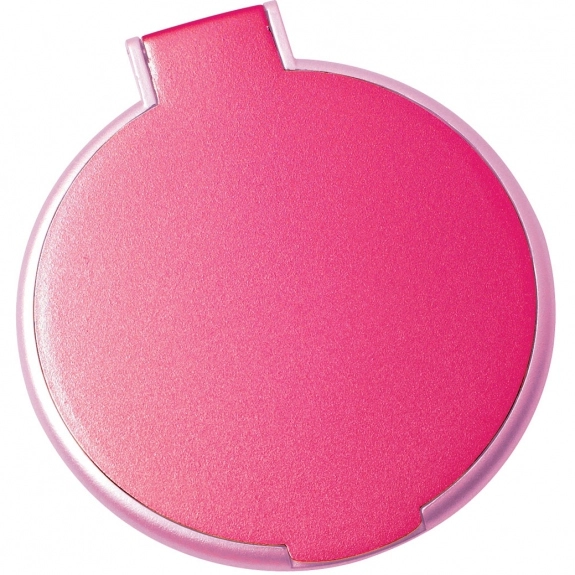 Translucent Pink Full Color Round Compact Customized Mirrors