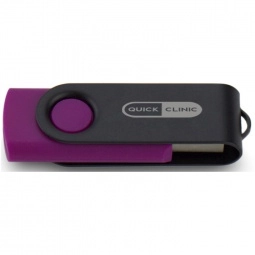 Purple/Black Laser Engraved Swing Custom USB Flash Drives - 32GB