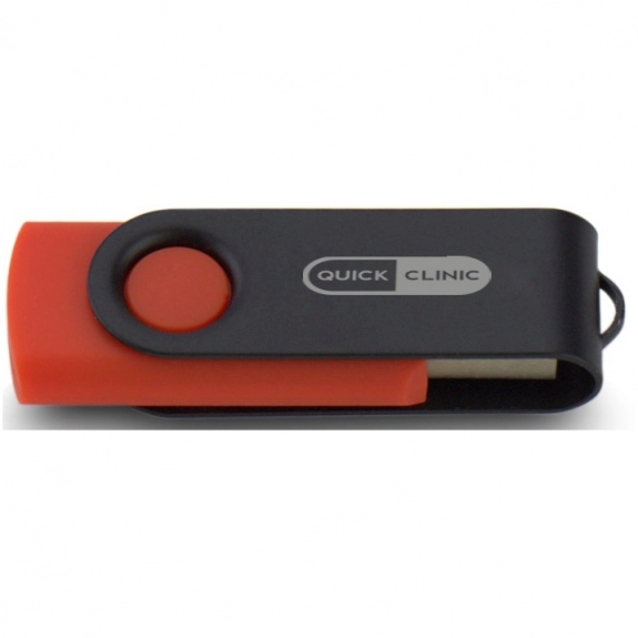 Red/Black Laser Engraved Swing Custom USB Flash Drives - 32GB