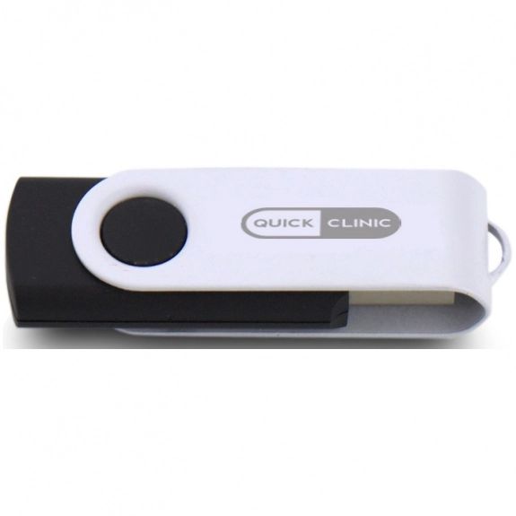 Black/White Laser Engraved Swing Custom USB Flash Drives - 32GB