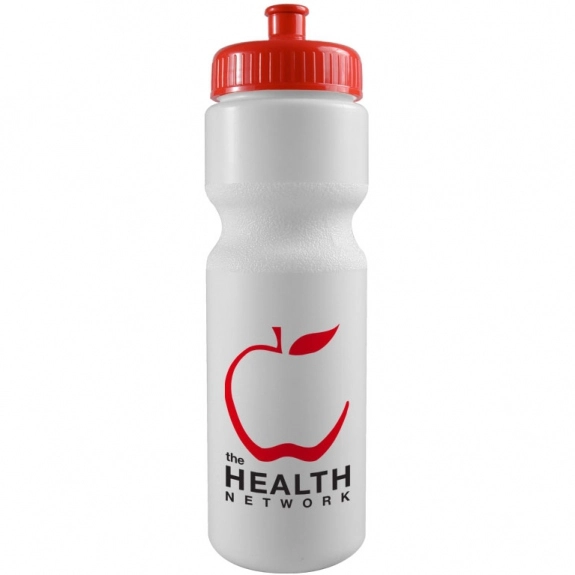 Red Push/Pull Promotional Sports Bottle - White - 28 oz.