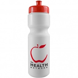 Red Push/Pull Promotional Sports Bottle - White - 28 oz.
