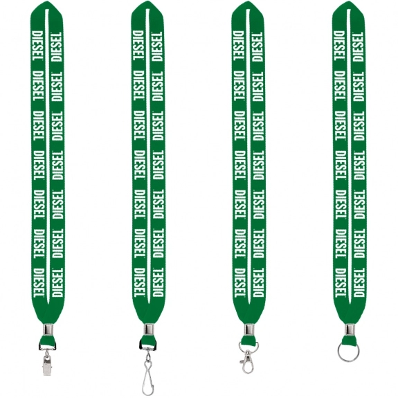 Grass Crimped Polyester Custom Lanyards - .75"w