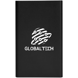 Black UL Listed Slim Custom Power Bank - 4000 mAh