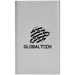 Silver UL Listed Slim Custom Power Bank - 4000 mAh