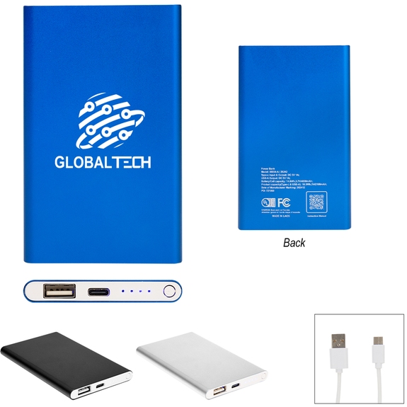 Group UL Listed Slim Custom Power Bank - 4000 mAh