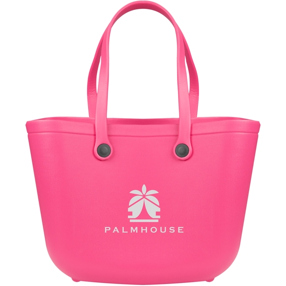 Pink - Bright EVA Custom Logo Beach Tote Bag