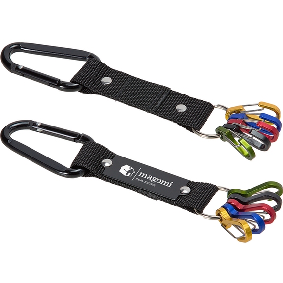 Front and back - Custom Logo Carabiner Strap w/ Color-Code Key Clips