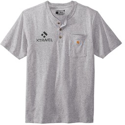 Heather gray Carhartt&#174; Custom Short Sleeve Henley Shirt - Men's
