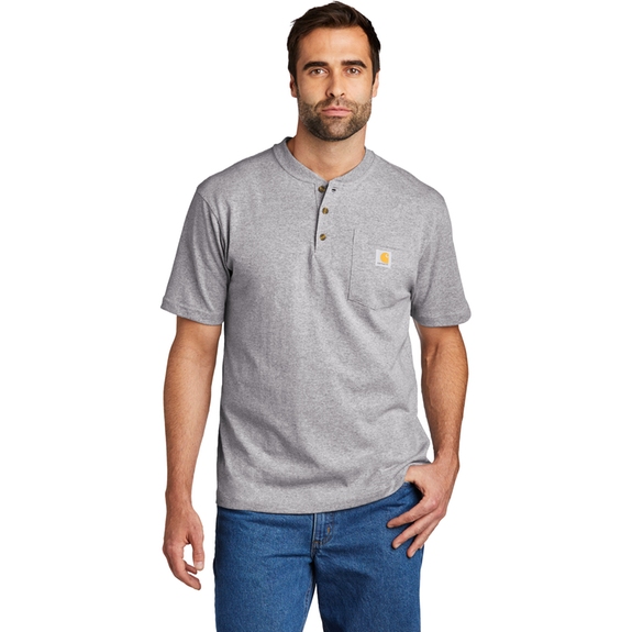 Front Carhartt&#174; Custom Short Sleeve Henley Shirt - Men's