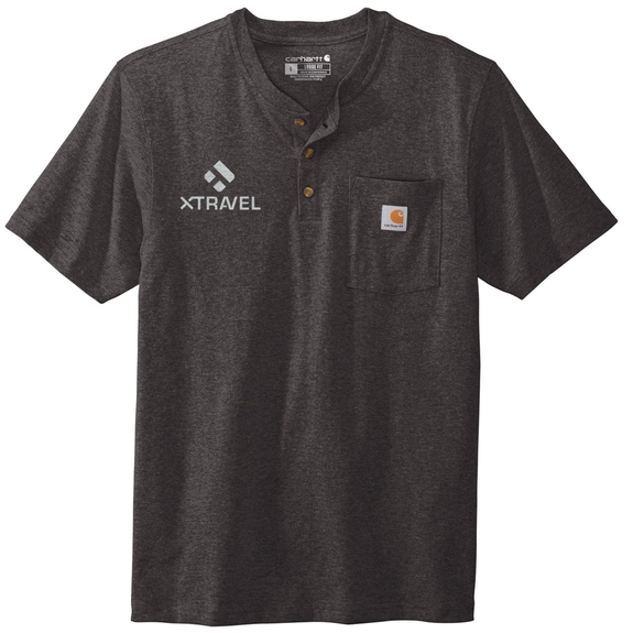 Carbon heather Carhartt&#174; Custom Short Sleeve Henley Shirt - Men's