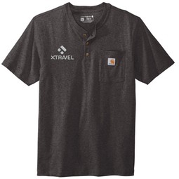 Carbon heather Carhartt&#174; Custom Short Sleeve Henley Shirt - Men's