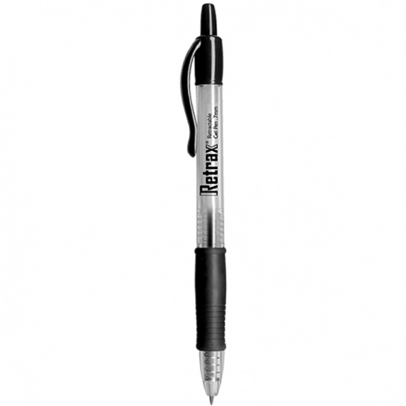 Black Retractable Gel Promotional Pen