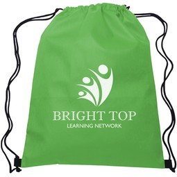 Lime Green - Non-Woven Custom Drawstring Backpack 