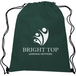 Forest Green - Non-Woven Custom Drawstring Backpack 