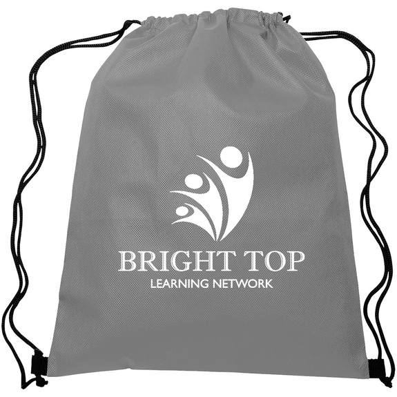 Gray - Non-Woven Custom Drawstring Backpack 