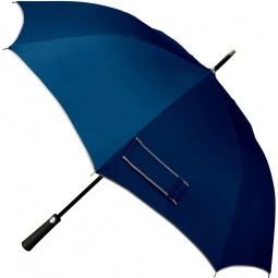Navy Wide Tie Custom Umbrella w/ Grey Accent 
