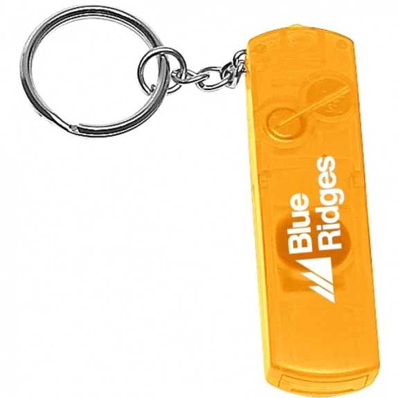 Orange Whistle, Light & Compass Logo Keychain