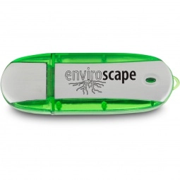 Green Oblong Translucent Accent Imprinted USB Drive - 2GB