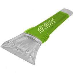 Trans. Lime Promotional Ice Scraper w/ Clear Blade - 7"