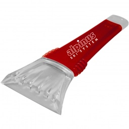 Trans. Red Promotional Ice Scraper w/ Clear Blade - 7"