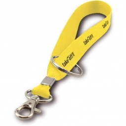 Yellow Wristlet Custom Lanyards w/ Keychain - .5"w