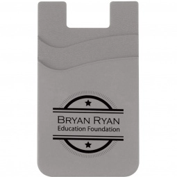 Gray - Silicone Dual Pocket Custom Phone Wallet