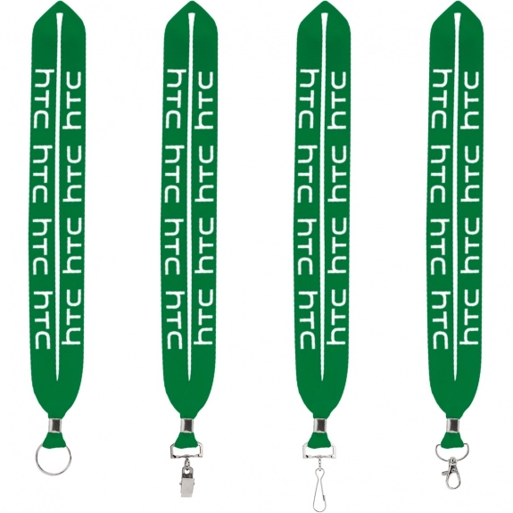 Grass Crimped Polyester Custom Lanyards - 1"w
