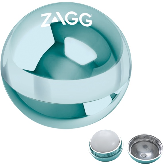 Blue Metallic Vanilla Flavored Round Custom Lip Balm